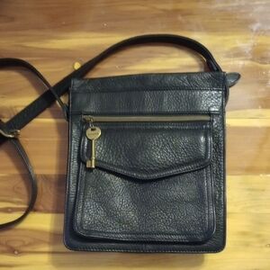 Fossil Crossbody Black Leather Bag